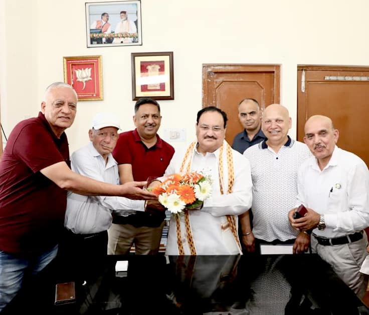 Meeting with BJP National President Jagat Prakash Nadda ji at Their Residence in Bilaspur along with Chairman Amba Prasad Rotary Charitable Eye Hospital Rtn Brij Bhushan Kaushal ji , President RC Sunder Nagar Rtn Rampal Gupta ji, Vice Chairman Rtn Umesh Gautam ji & Secretary Rtn Trilok Sharma ji. We gave presentation regarding Rotary Eye Hospital & discuss about CSR funds. Nadda ji assure to do the best possible. 